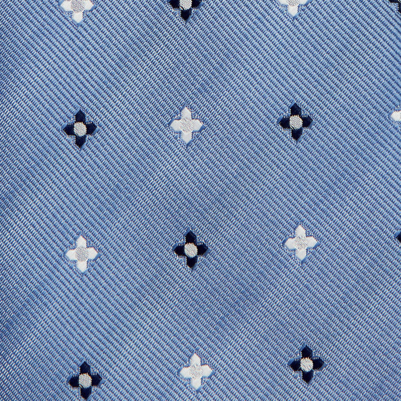 Light Blue and White Repeated Star Tie Fabric