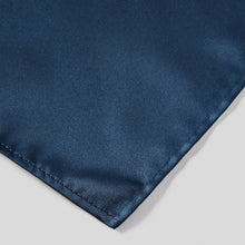 Load image into Gallery viewer, Navy Satin Tie and Pocket Square Set Fabric
