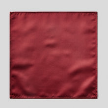 Load image into Gallery viewer, Burgundy Satin Tie and Pocket Square Set Pocket Square
