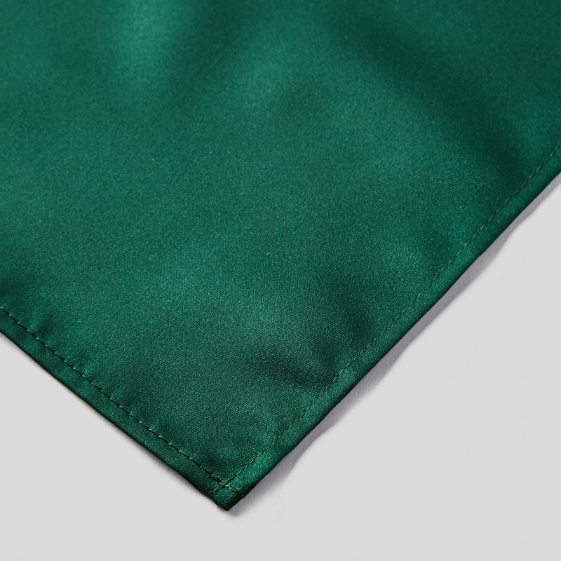 Bottle Green Satin Tie and Pocket Square Set Fabric