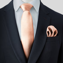 Load image into Gallery viewer, Peach Satin Tie and Pocket Square Set
