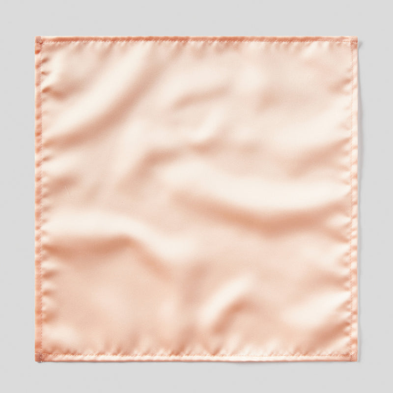 Peach Satin Tie and Pocket Square Set Pocket Square