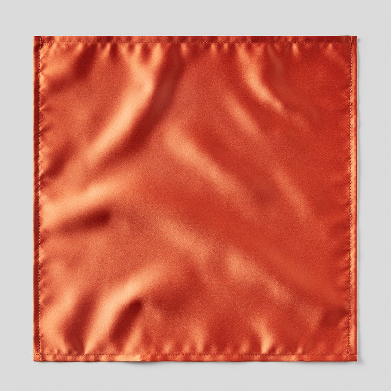 Rust Satin Tie and Pocket Square Set Pocket Square