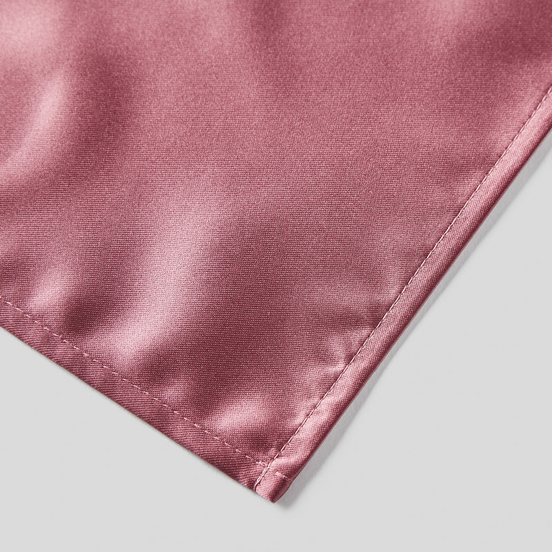 Dusky Pink Satin Tie and Pocket Square Set Fabric
