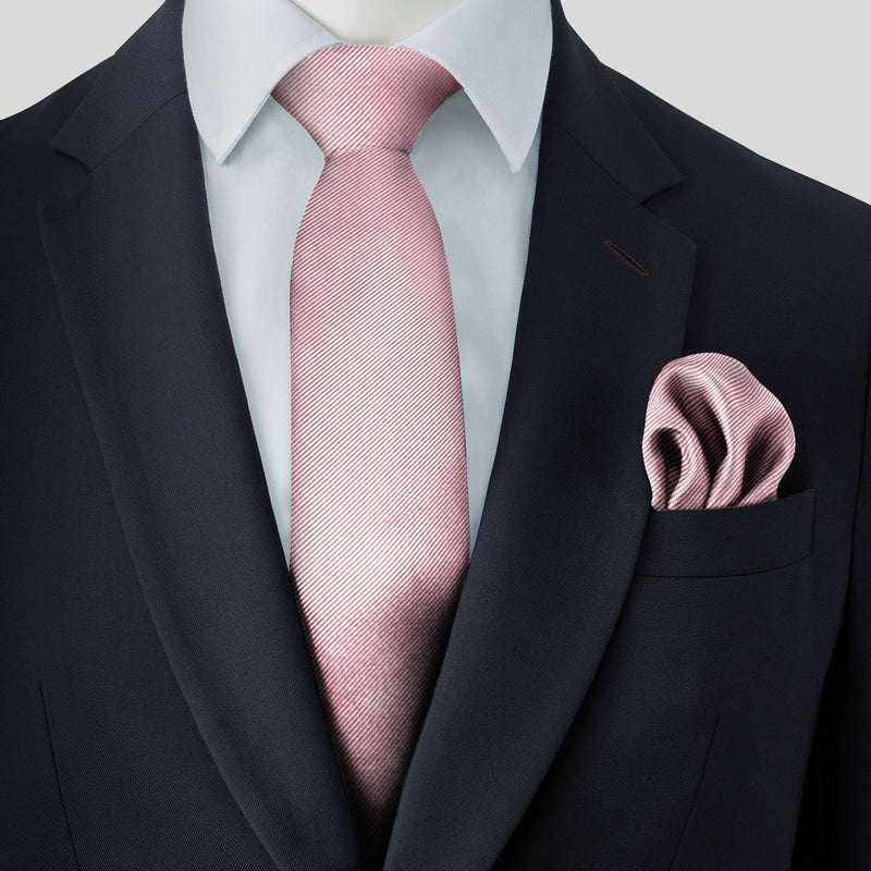 Blush Silk Tie and Pocket Square Set